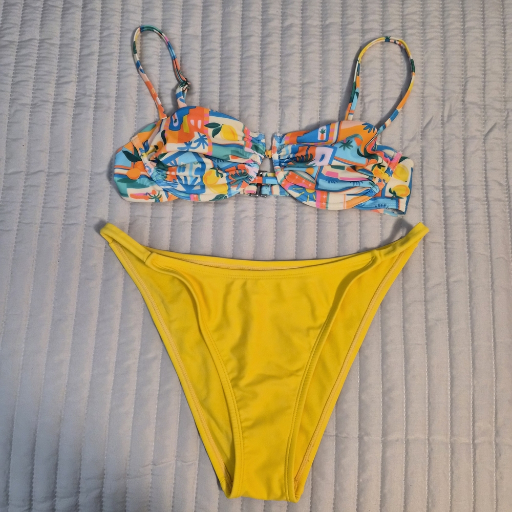 Wild Fable Multicolor and Yellow Bikini Set